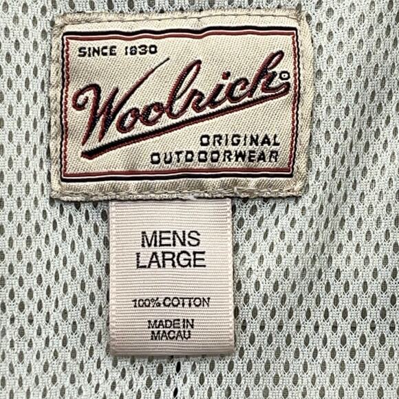 Vintage Woolrich Vest Mens Large Hunting Fishing Safari Straw Cotton Vented 584 - Picture 7 of 12